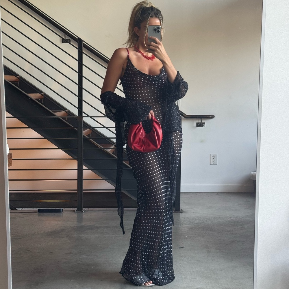 Gorgeous sheer Rat&Boa black and white Polka Dot Dress